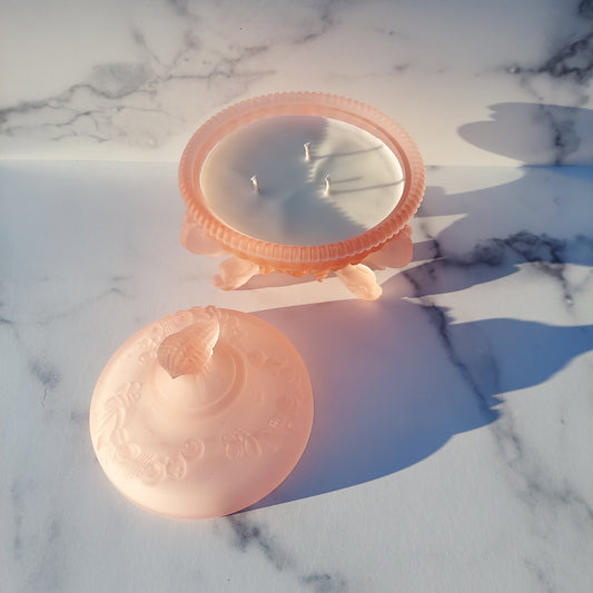 Westmoreland Pink Mist Argonaut Shell Candy Dish 1980s