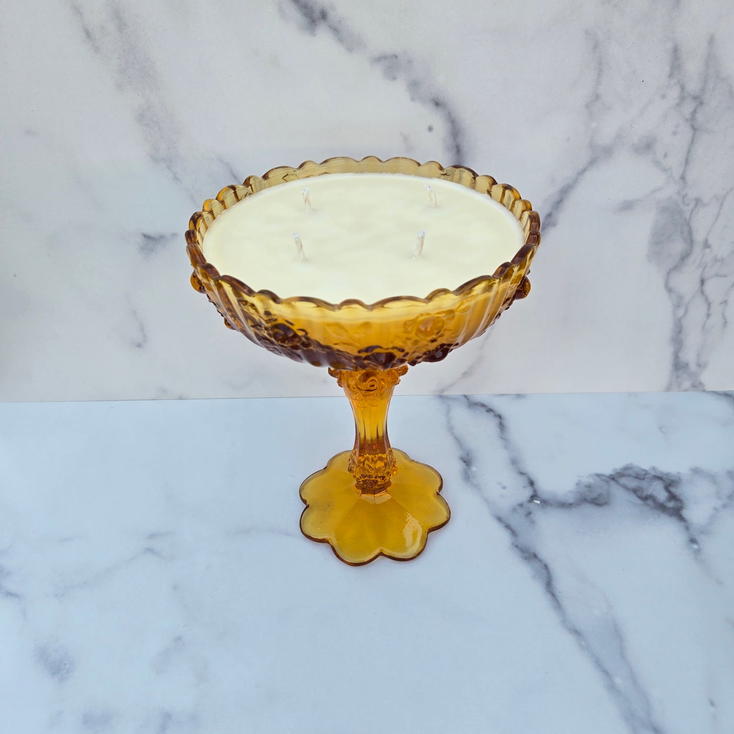 Fenton Amber Rose Compote 1967-1984