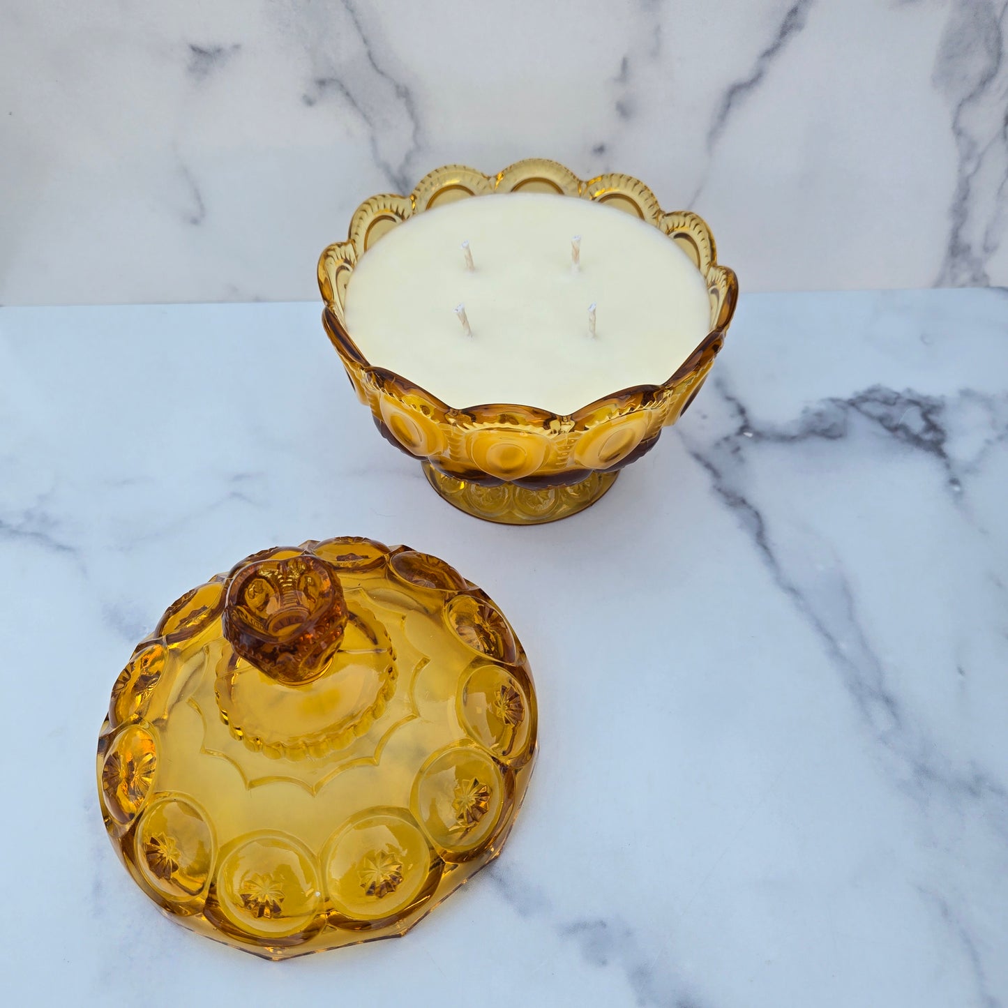 Smith Amber Moon and Star Compote 1940-2004