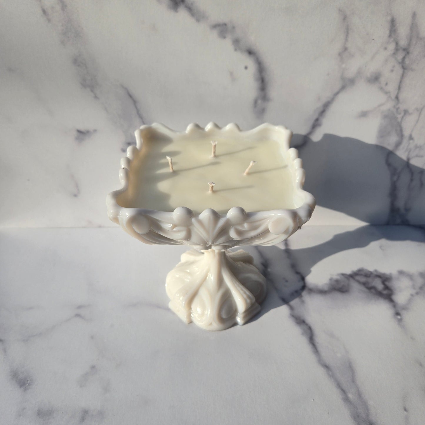 Portieux Vallerystahl White Opaline Compote 1930s