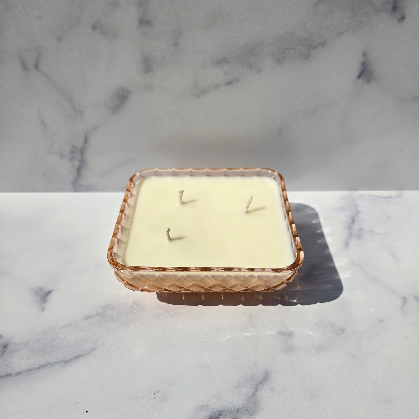 Federal Pink Diamond Lattice Bowl 1930s