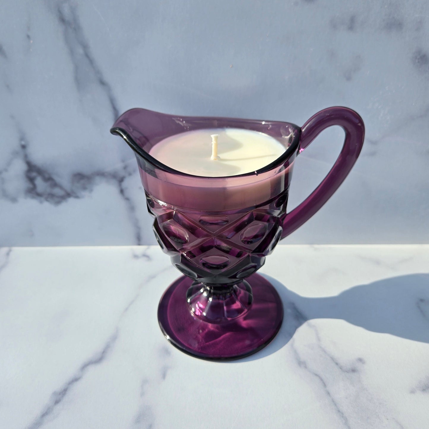 Viking Plum Diamond Thumbprint Pitcher 1972