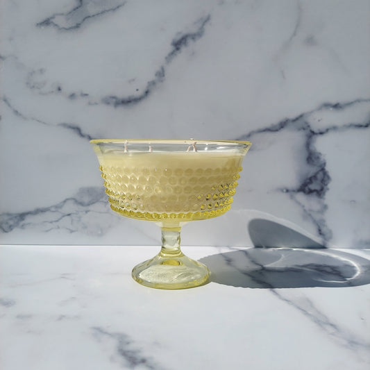 Smith Yellow Hobnail Compote