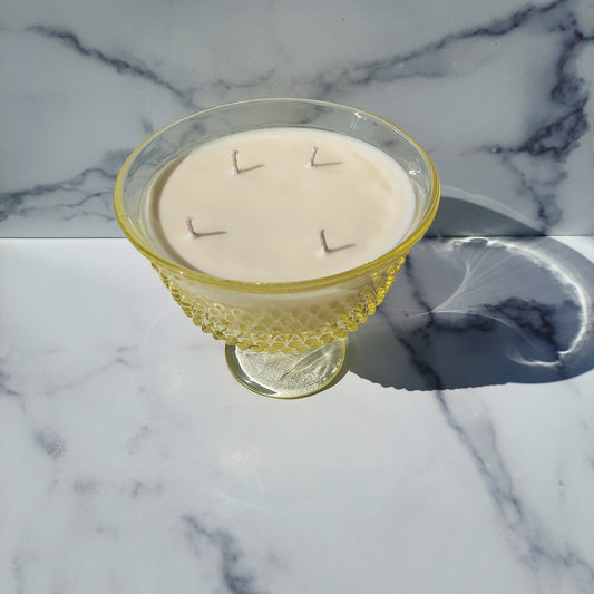 Smith Yellow Hobnail Compote