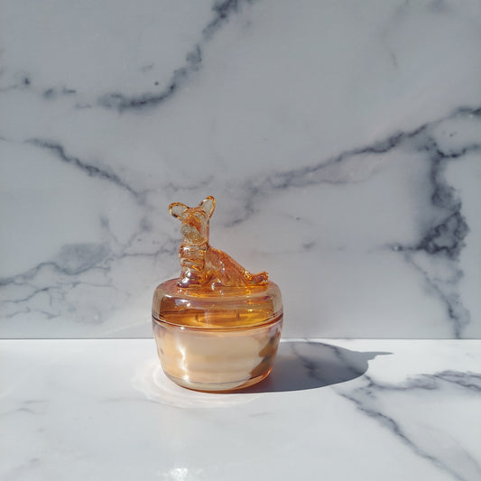 Jeannette Marigold Scottie Powder Jar 1930s-1950s