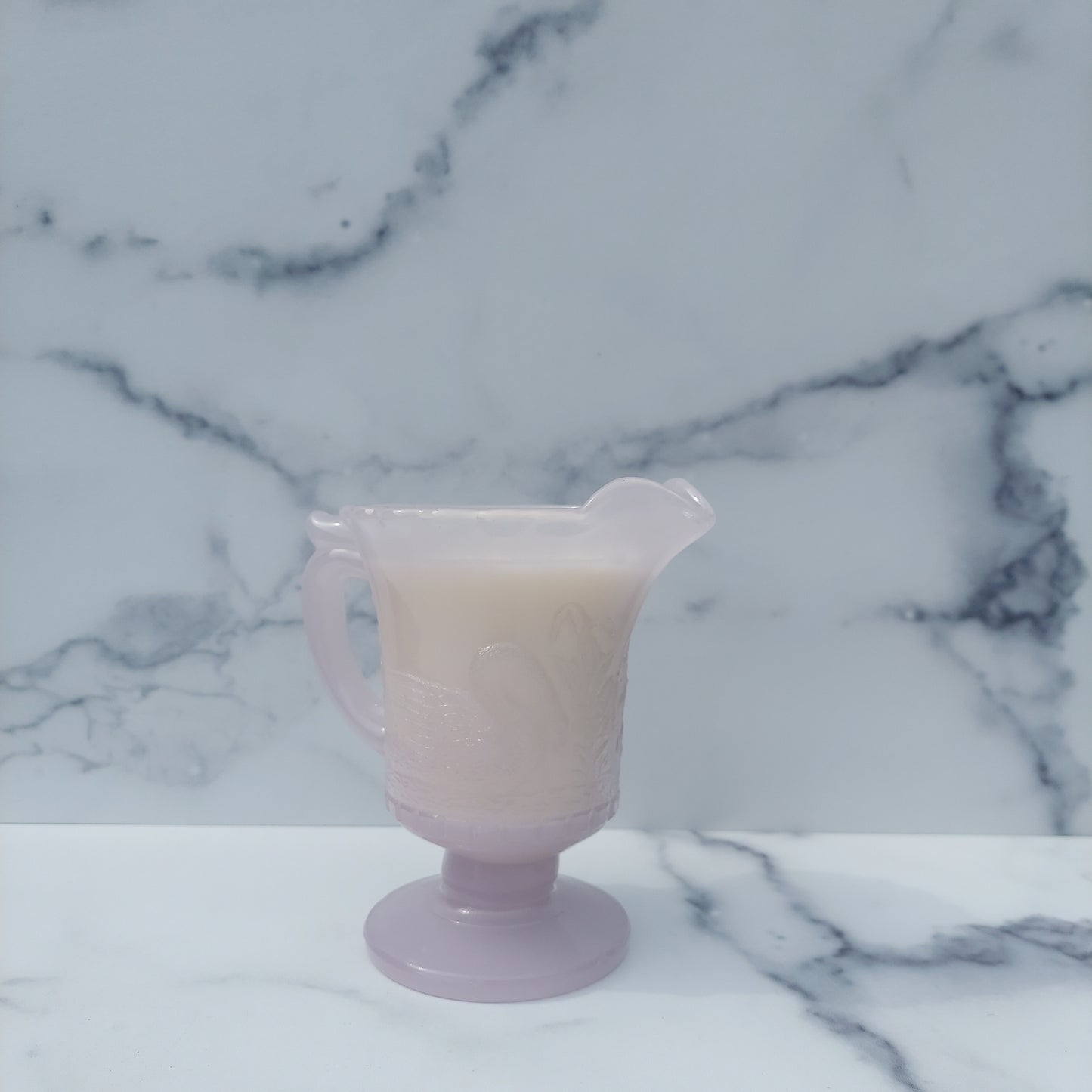 Atterbury Alabaster Swan on Pond Creamer 1886