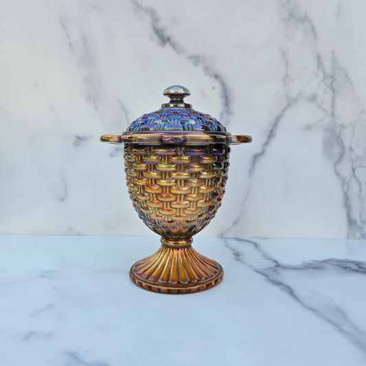 Imperial Peacock Basketweave Spoonholder 1966