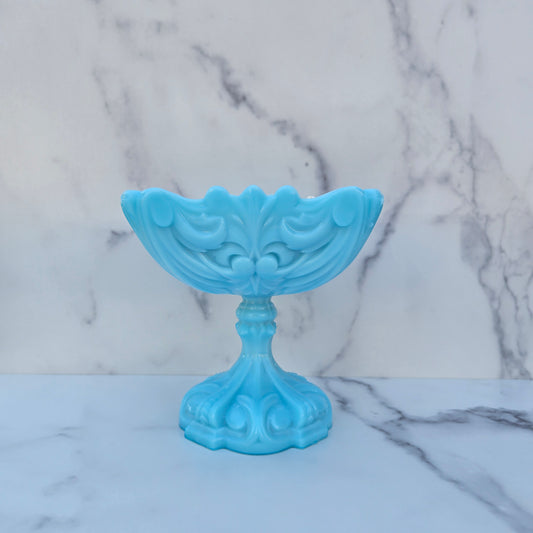Portieux Vallerystahl Blue Opaline Compote 1930s