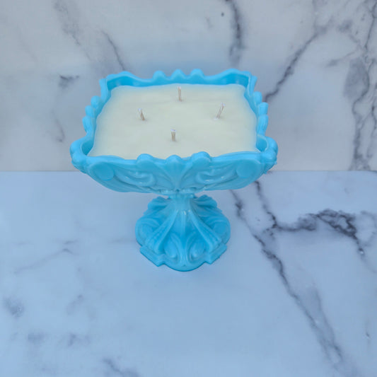 Portieux Vallerystahl Blue Opaline Compote 1930s