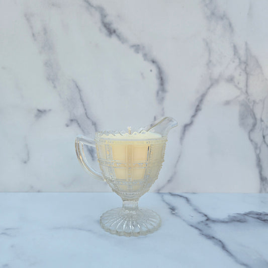 Imperial Clear Beaded Block Creamer 1930