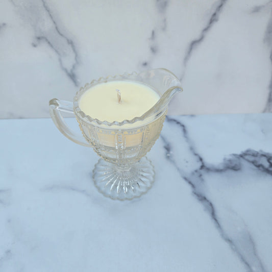 Imperial Clear Beaded Block Creamer 1930