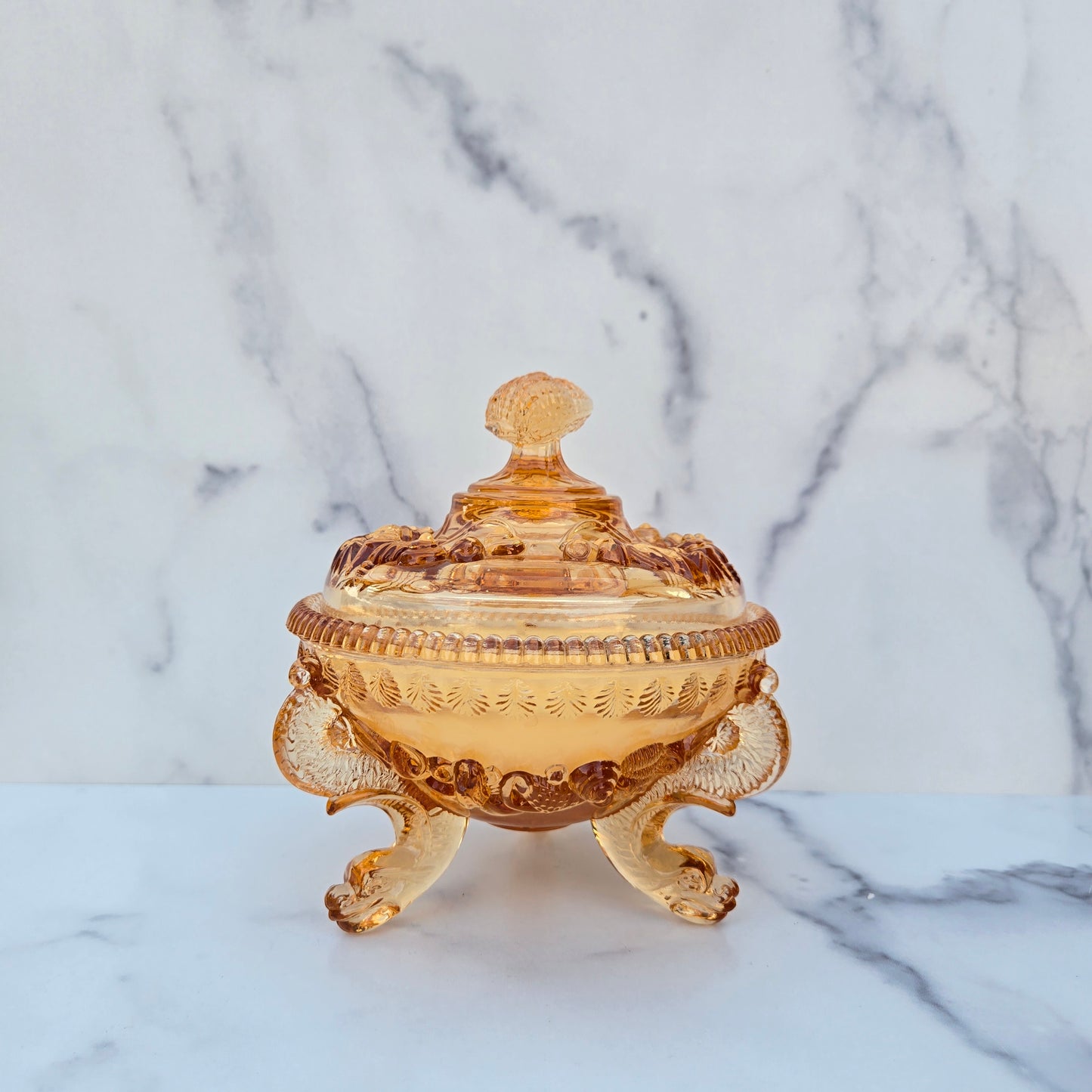 Westmoreland Golden Sunset Argonaut Shell Dish 1970s