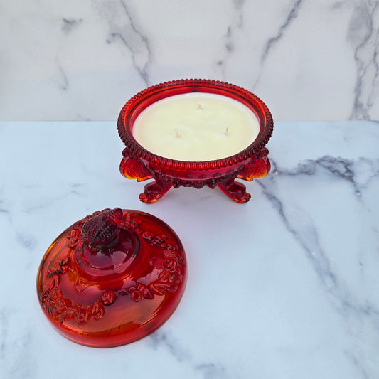 Westmoreland Ruby Argonaut Shell Dish 1970s