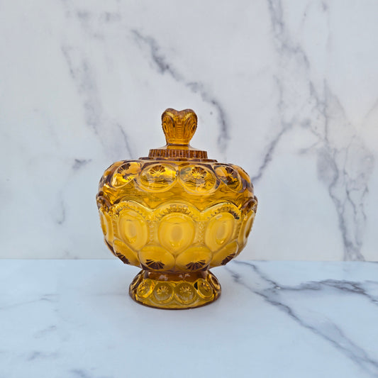 Smith Amber Moon and Star Compote 1940-2004