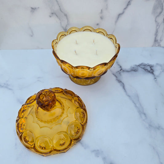 Smith Amber Moon and Star Compote 1940-2004