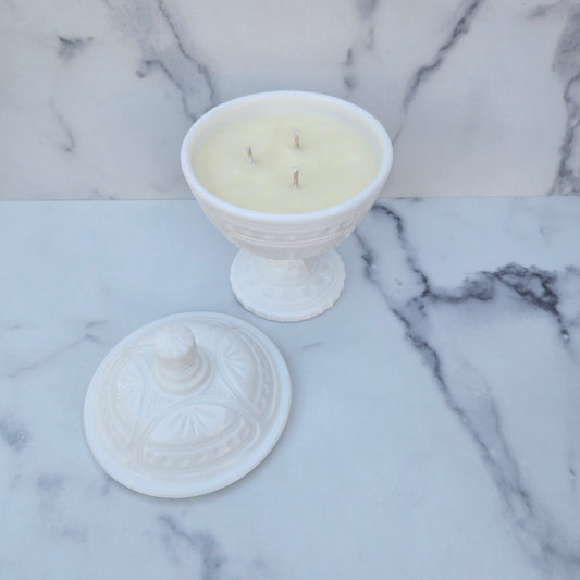 Streit Milk Glass Hektor Compote 1913