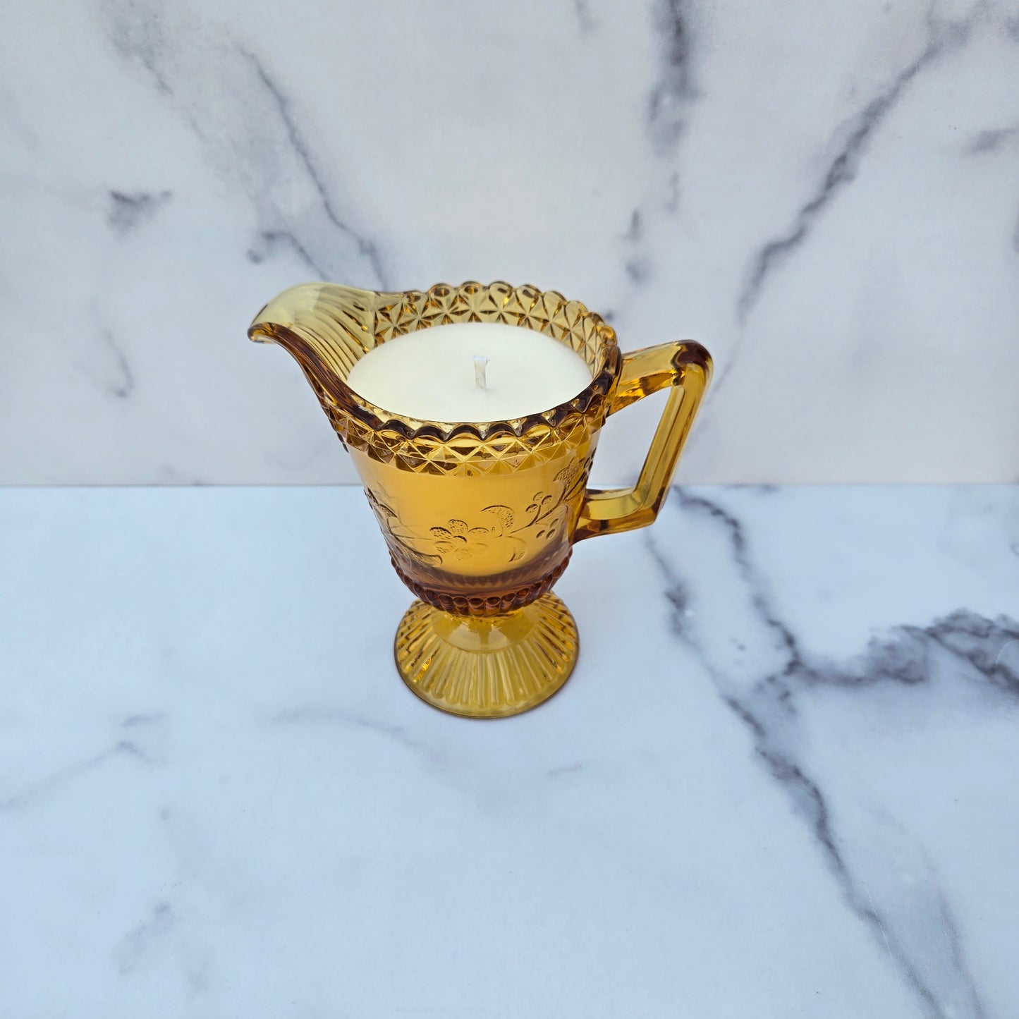 Adams Amber Wildflower Creamer 1874