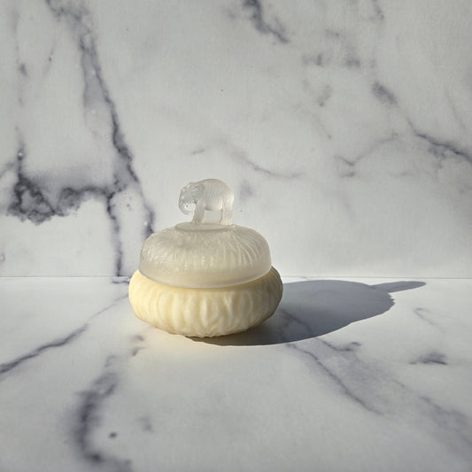 L.E. Smith Satin Elephant Powder Jar 1930s