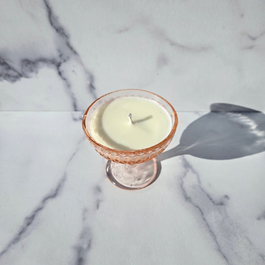 U.S. Glass Pink Floral & Diamond Sherbet 1925