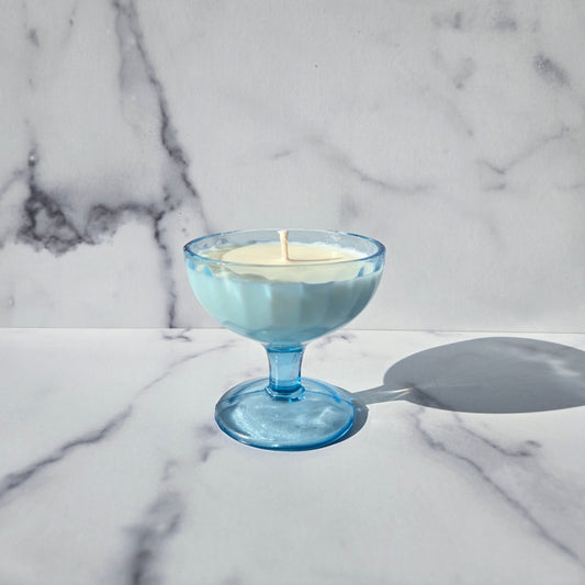 US Glass Blue Aunt Polly Sherbet 1920s