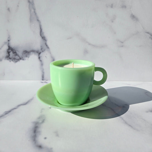 Anchor Hocking Jade Ite Cup and Saucer 1946-1958