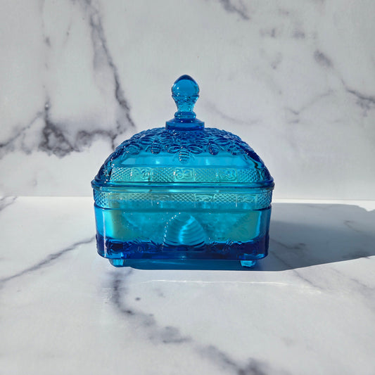 Tiara Horizon Blue Honey Dish 1983