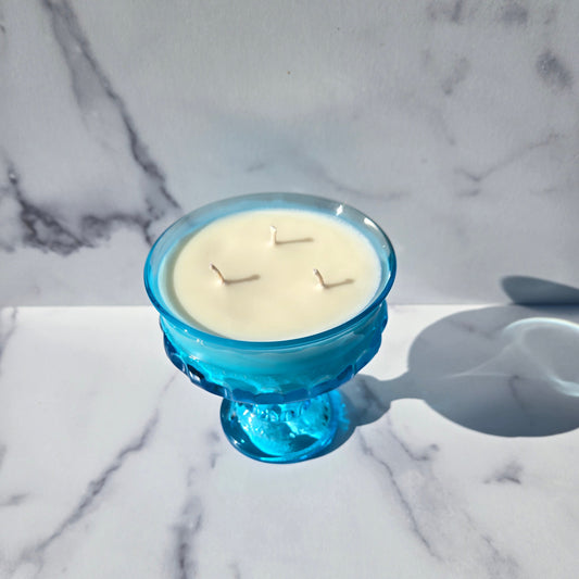 Indiana Glass Ice Blue King's Crown Compote 1960s