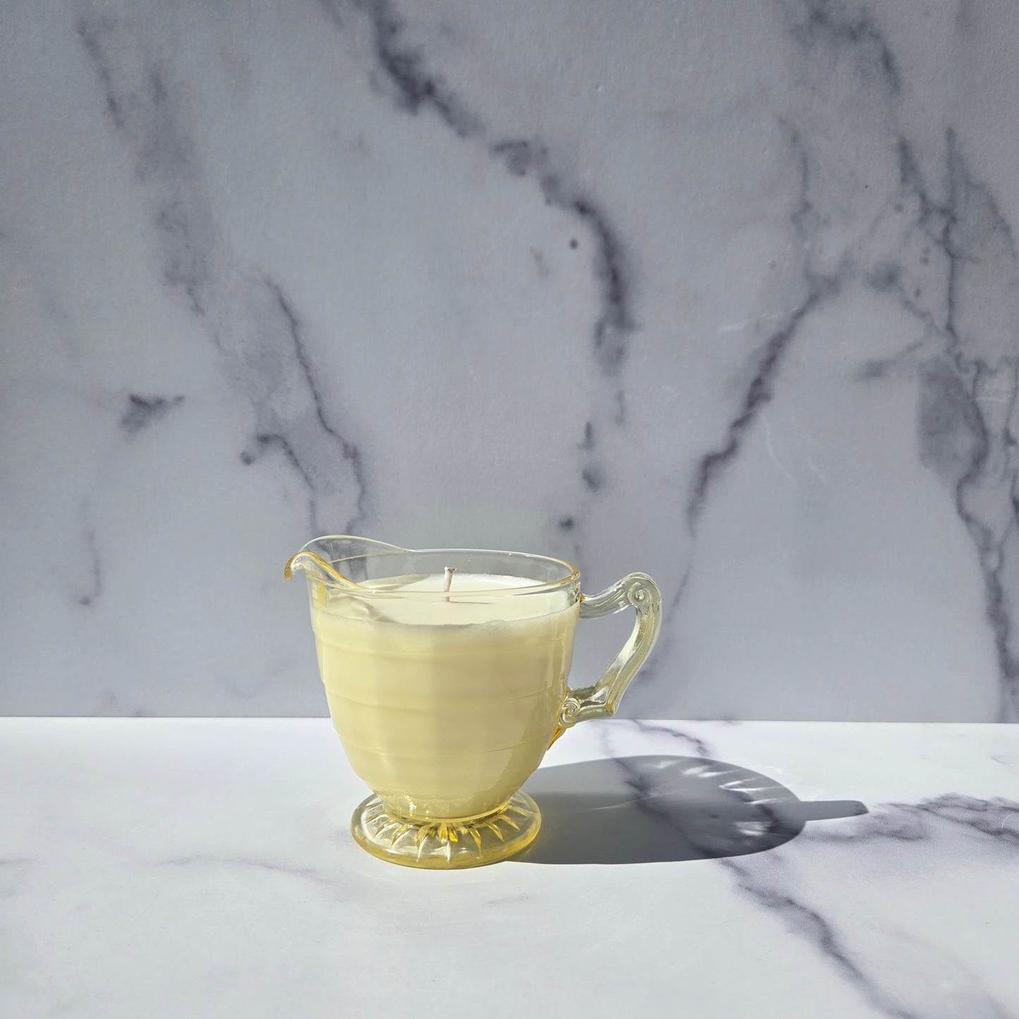 Anchor Hocking Yellow Block Optic Creamer 1929-1933