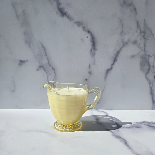 Anchor Hocking Yellow Block Optic Creamer 1929-1933