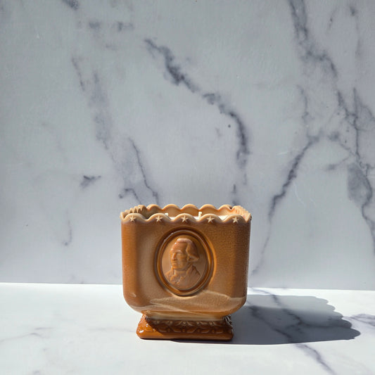 Fenton Brown Slag Patriot Bicentennial Planter 1976