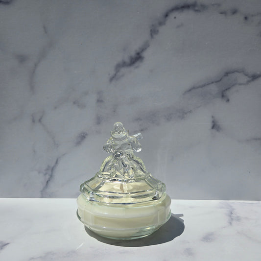 L.E. Smith Clear Minstrel Powder Jar 1930s