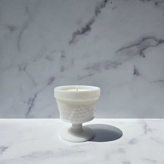 Hazel Atlas Milk Glass Grape Sherbet 1950s