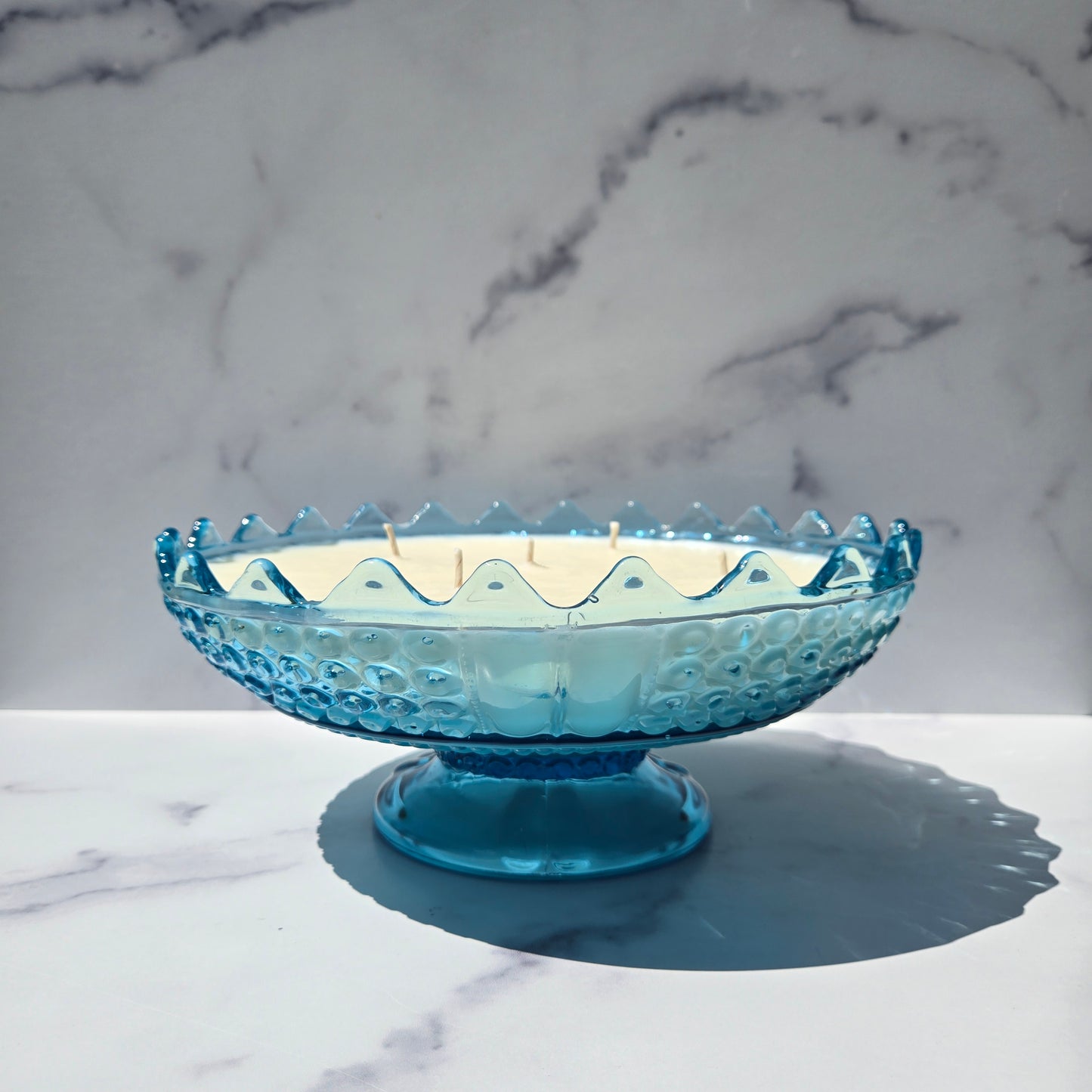 Richards & Hartley Blue Three Panel Cracker Bowl 1885