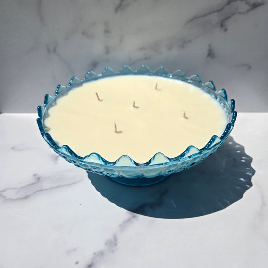 Richards & Hartley Blue Three Panel Cracker Bowl 1885