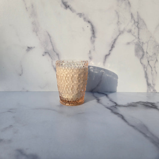 Jeannette Pink Holiday Tumbler 1940s