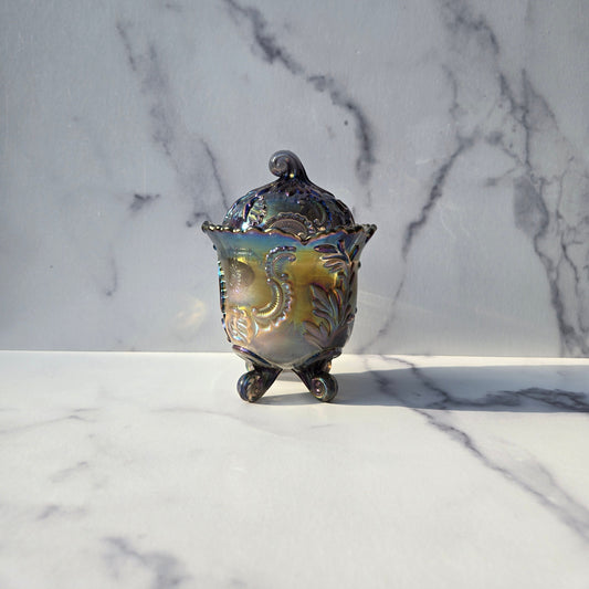 Imperial Smoke Inverted Feather and Fan Jar 1970s