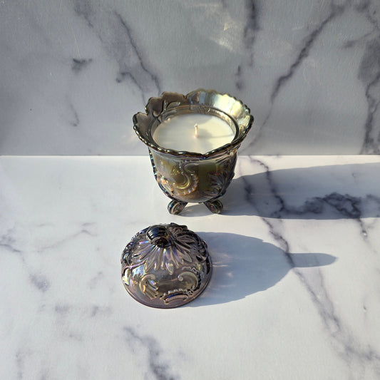 Imperial Smoke Inverted Feather and Fan Jar 1970s
