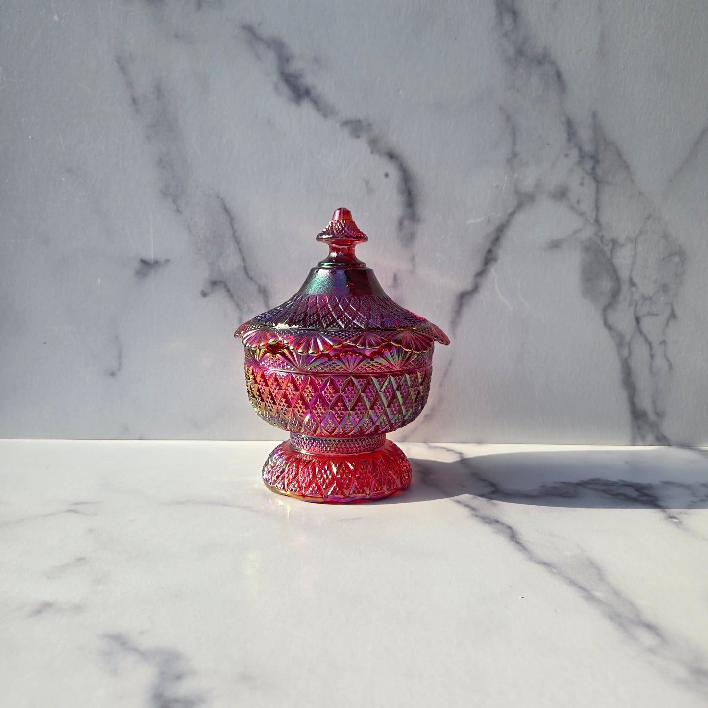 Fenton Ruby Carnival Pagoda Dish 1977