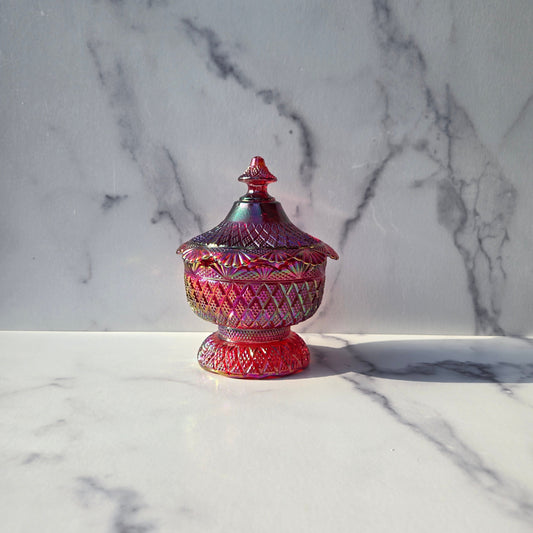 Fenton Ruby Carnival Pagoda Dish 1977