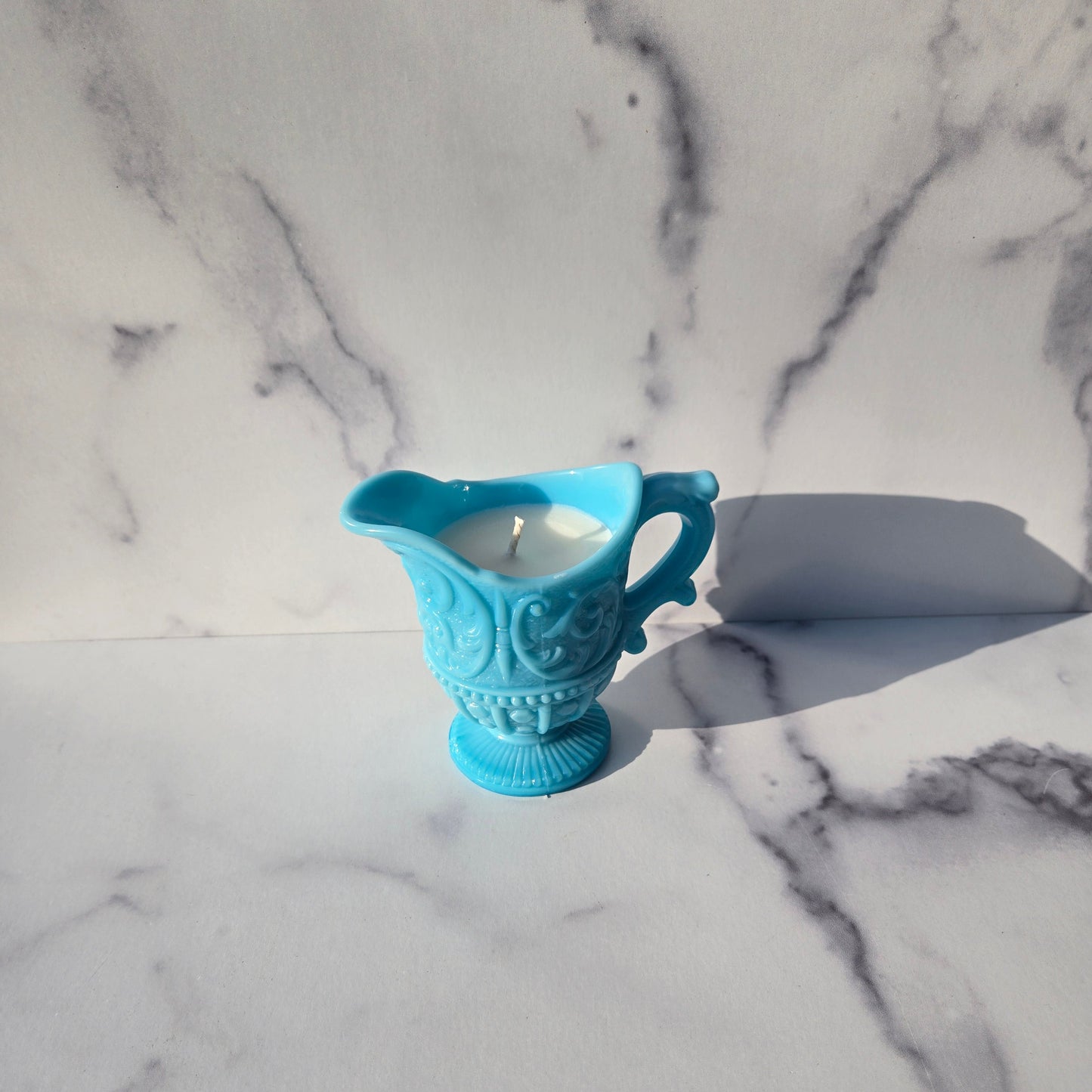 Portieux Vallerystahl Blue Opaline Creamer 1930s