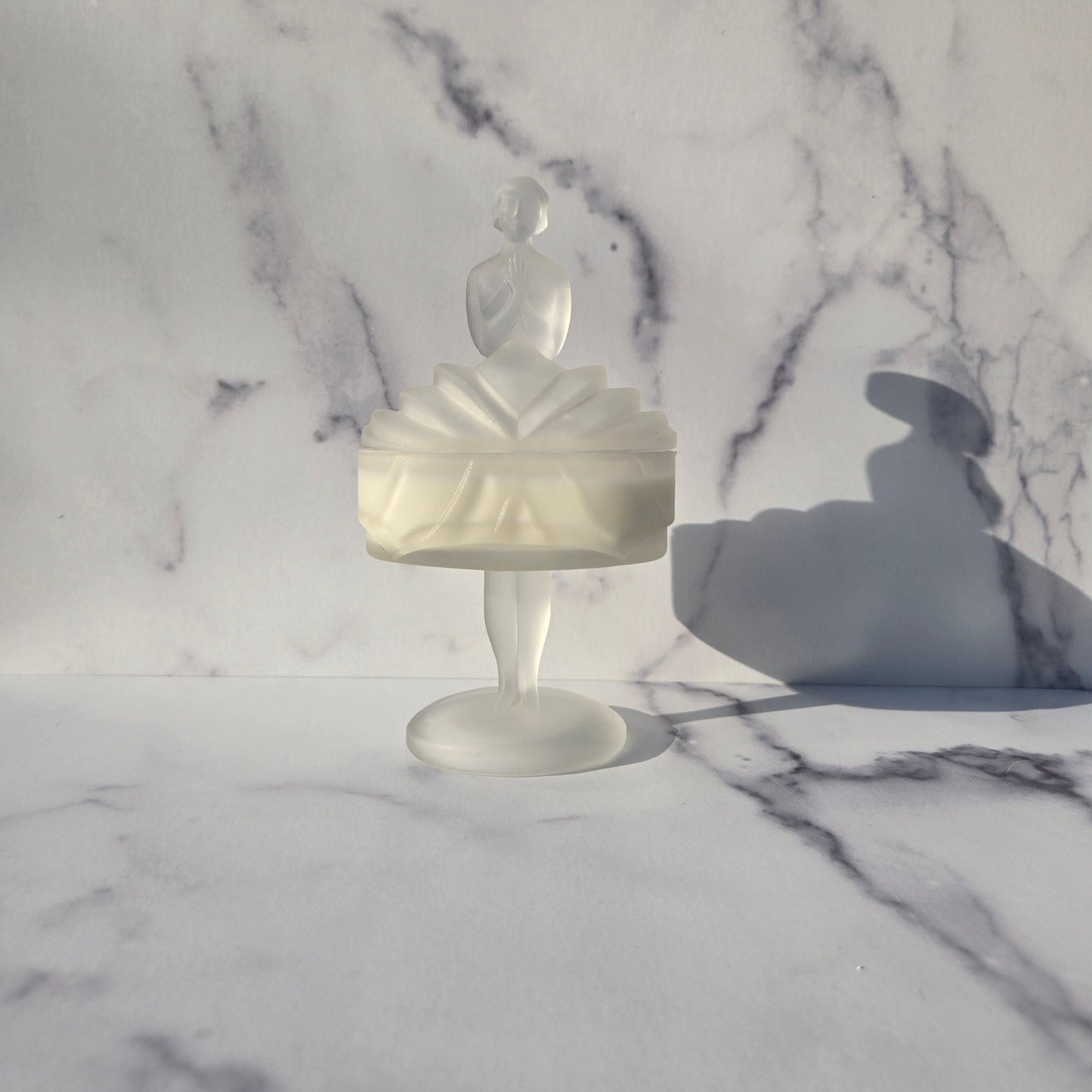 Unknown Satin Ballerina Powder Jar 1930s