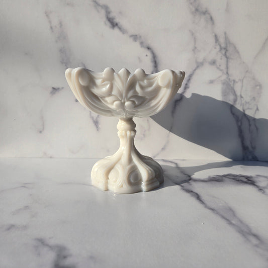 Portieux Vallerystahl White Opaline Compote 1930s