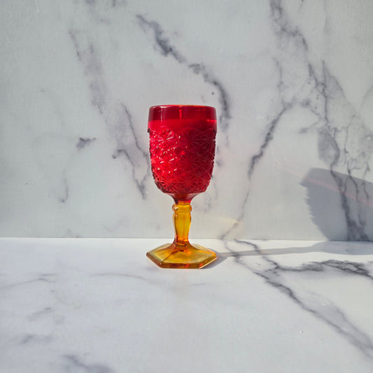 Smith Amberina Daisy and Button Goblet 1940s