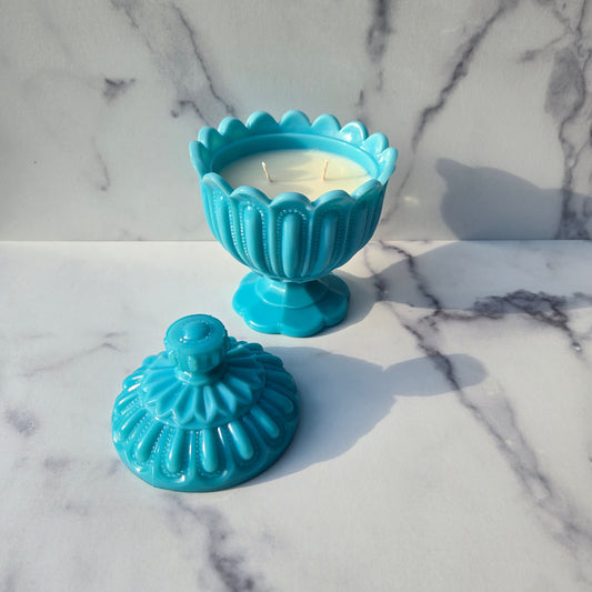 Portieux Vallerystahl Blue Opaline Renaissance Dish 1930s