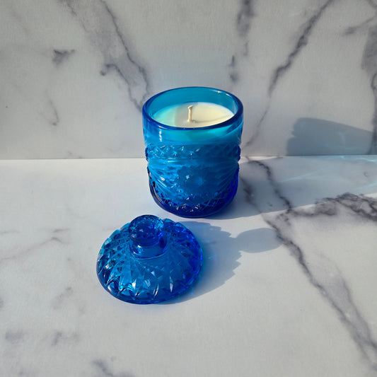 Imperial Blue Hobstar Biscuit Jar 1970s