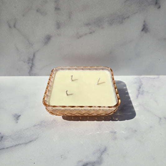 Federal Pink Diamond Lattice Bowl 1930s