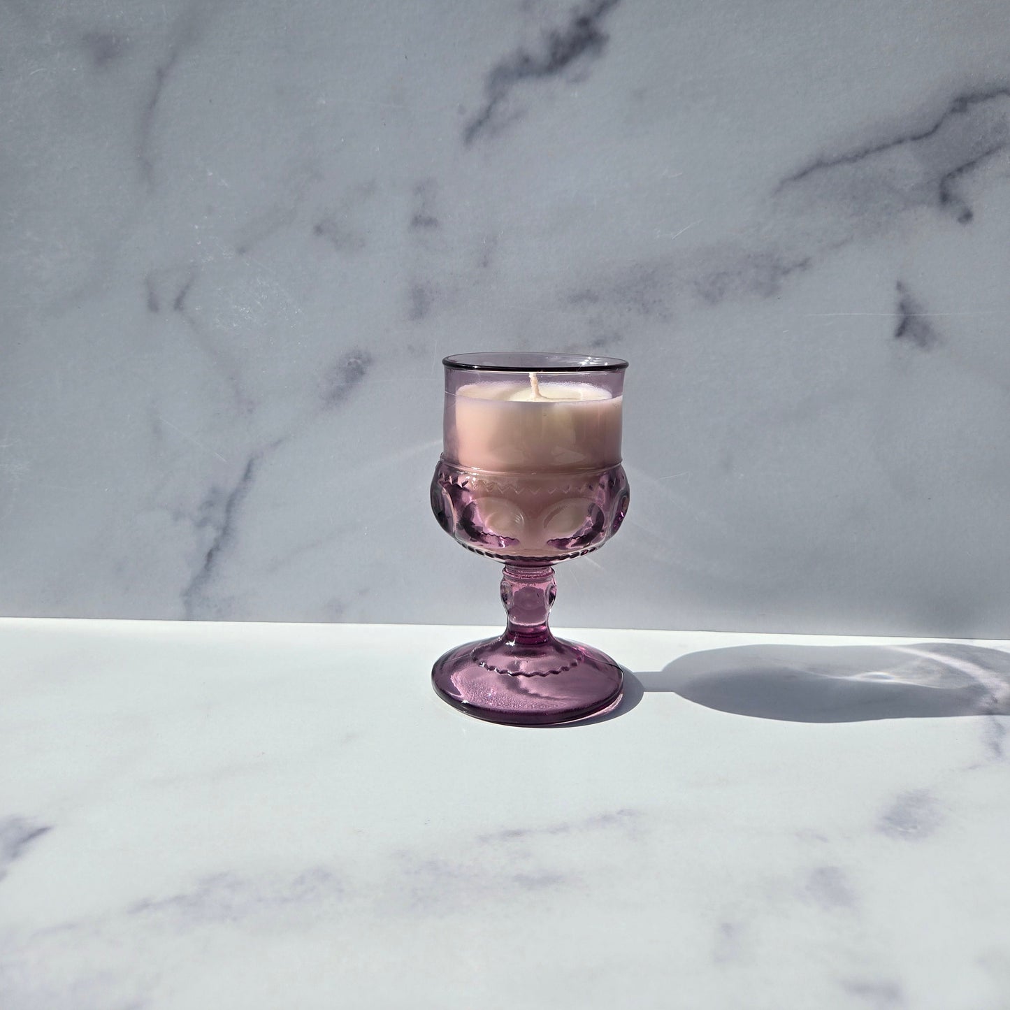 Indiana Amethyst King's Crown Wine Glass 1960s