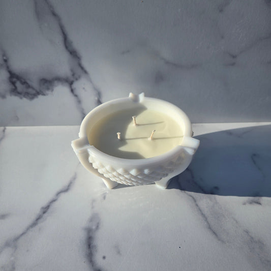 Westmoreland Milk Glass English Hobnail Ashtray 1960s