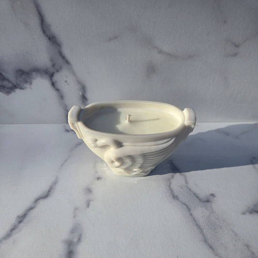 MacBeth-Evans Milk Glass Swan Dish 1930s