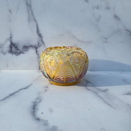 Smith Amber Carnival Valtec Rose Bowl 1970s